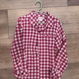 J. Khaki Red and White Plaid Button Down Shirt